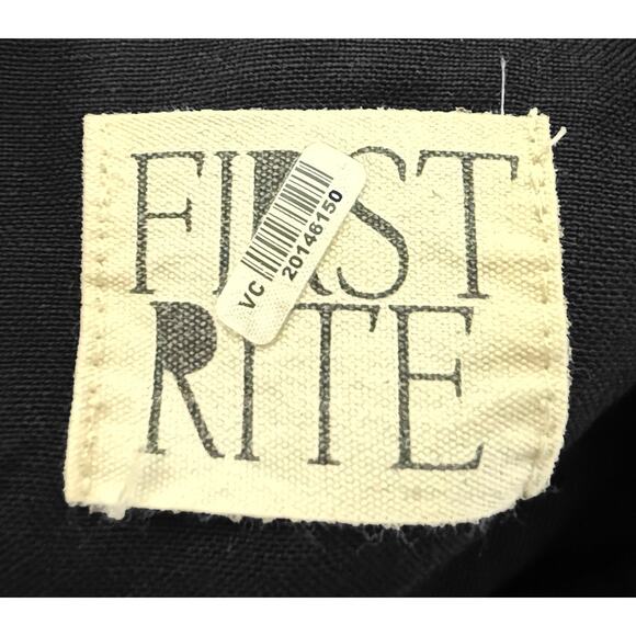 First Rite Women Linen Blend Black Apron Midi Dress Pockets Lightweight Pinafore - Picture 6 of 9